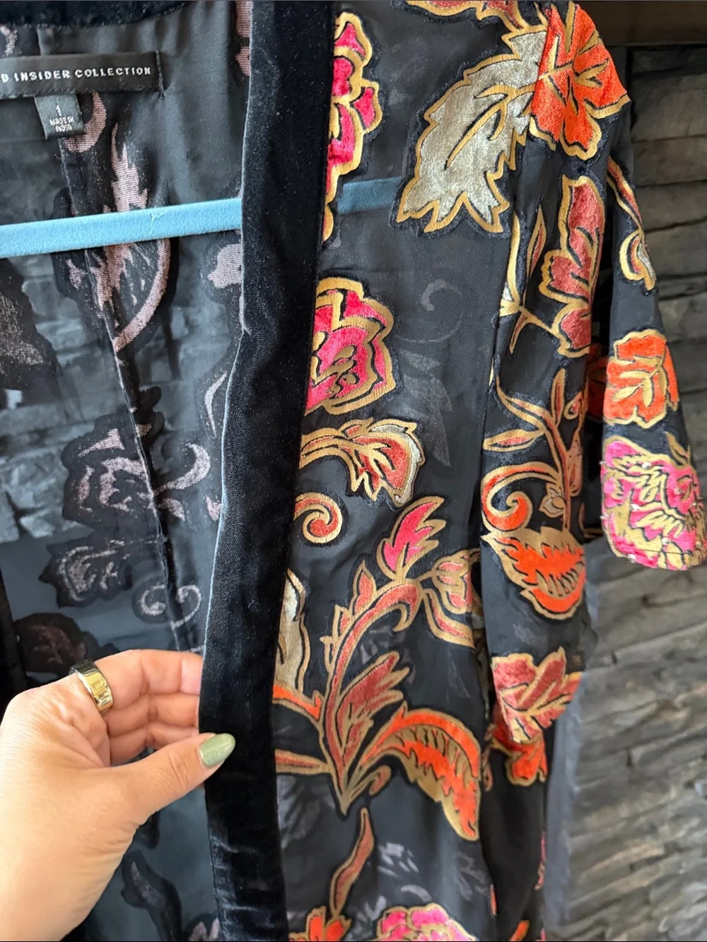 torrid Black Floral Duster with Orange & Pink Accents - Picture 5 of 6